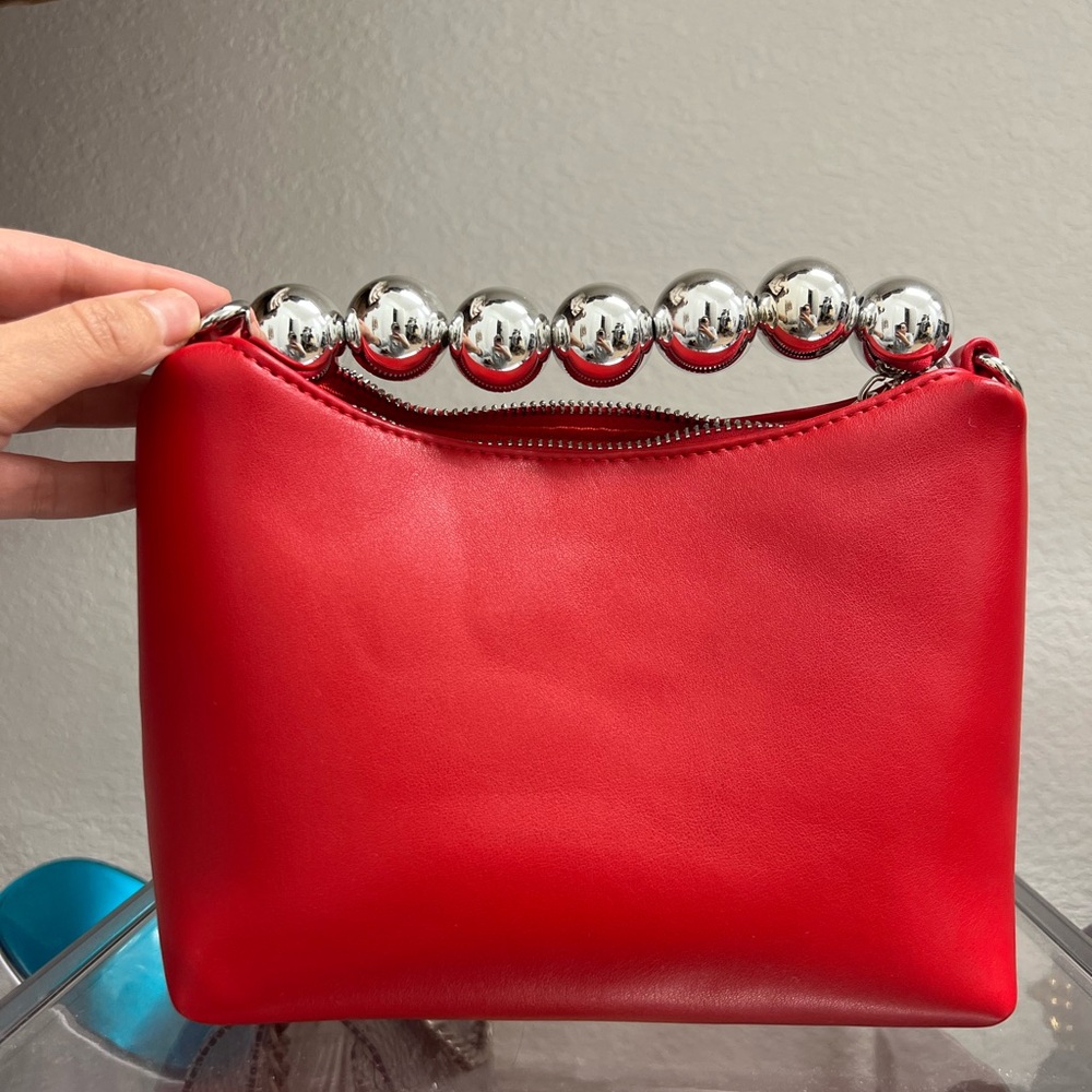Like New Melie Bianco Red Bag with silver accents